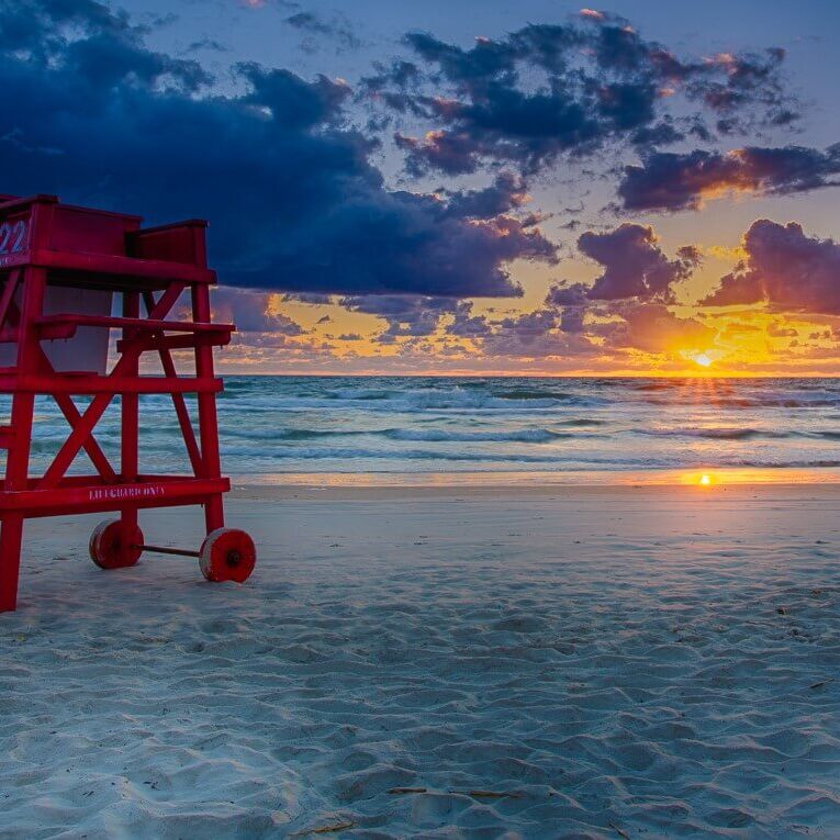 beach landscape with sun